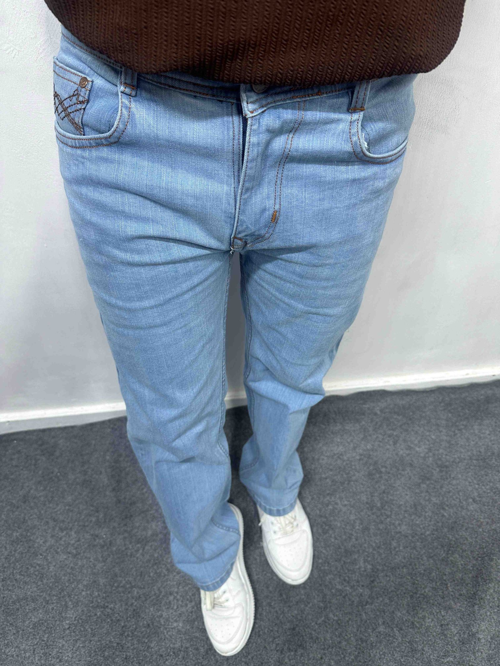 Straight Fit Stretchable Flat Finish Jeans